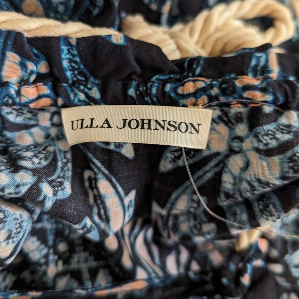 Ulla Johnson Navy Blue and Teal Floral Midi Dress great condition - Picture 6 of 10